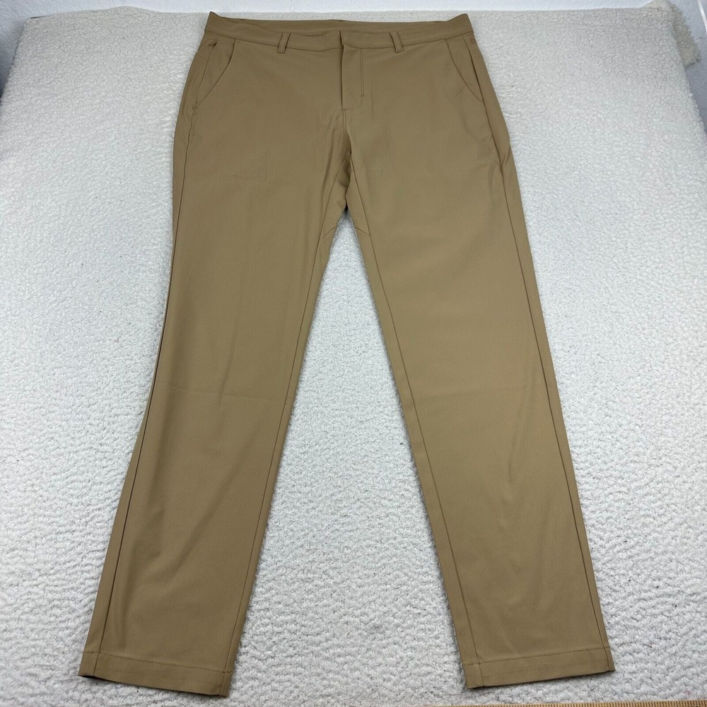 Fabletics the Don Trouser Pants 38x34 Slim Fit Breathable Water Resistant Khaki